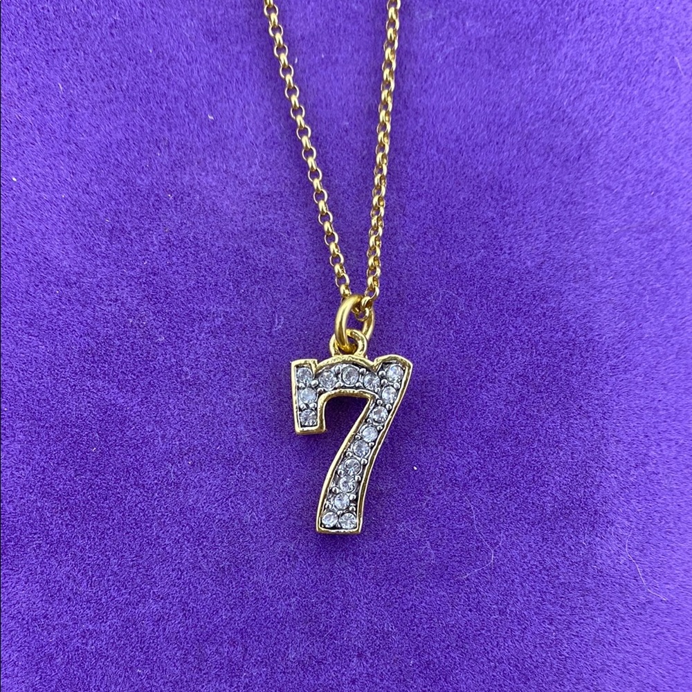 💛 Juicy Couture Gold Crystal Number 7 Necklace